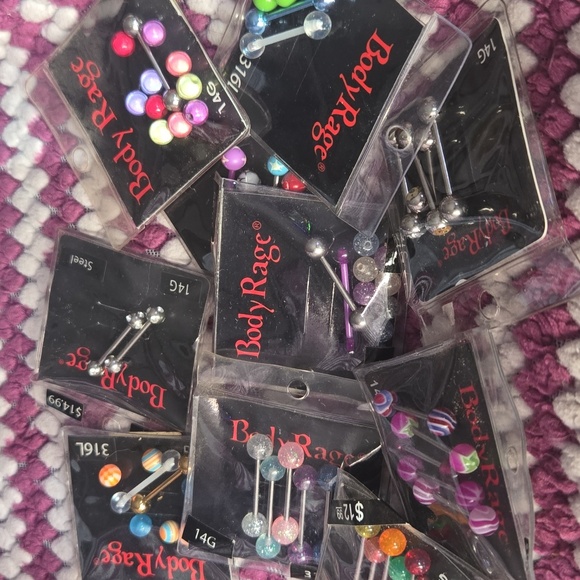 Body Rage Colorful Tongue Rings - Picture 2 of 4
